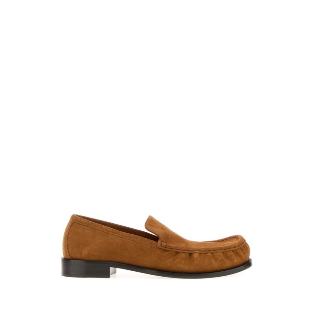 Dries Van Noten Men Camel Suede Loafers